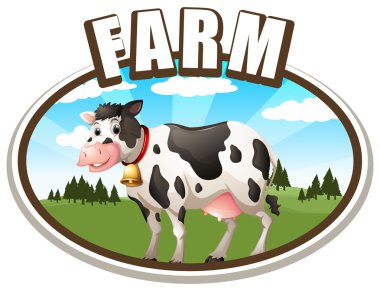 Cow standing in the farmland