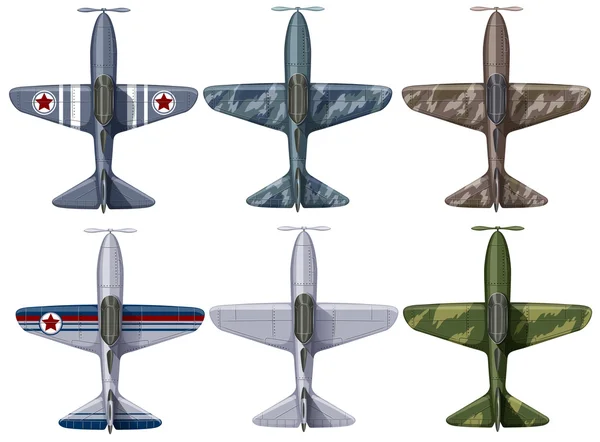 Different design of fighting planes — Stock vektor