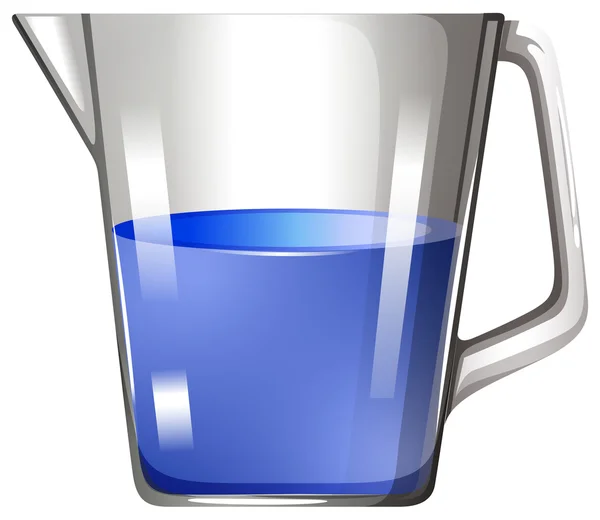 Sustancia azul en vaso de precipitados — Vector de stock