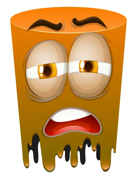 Sad face on orange tube — Stok Vektör