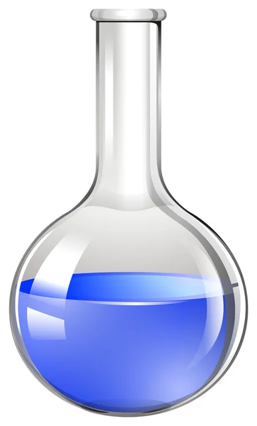 Blaue Flüssigkeit im Glasbecher — Stockvektor