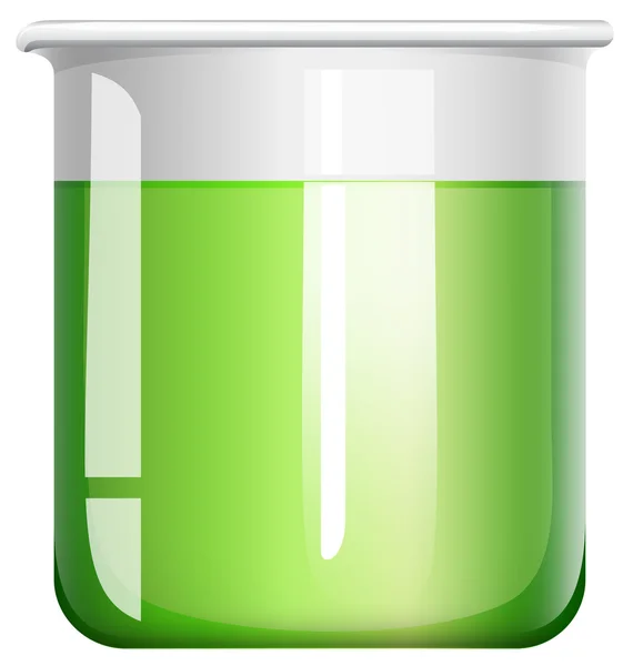 Liquido verde in becher — Vettoriale Stock