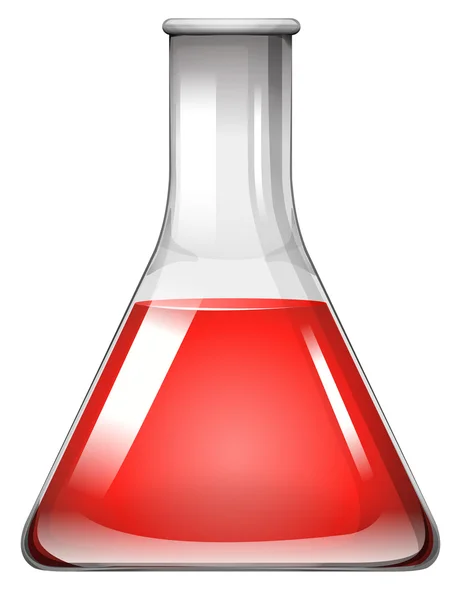 Red substance in glass beaker — 图库矢量图片
