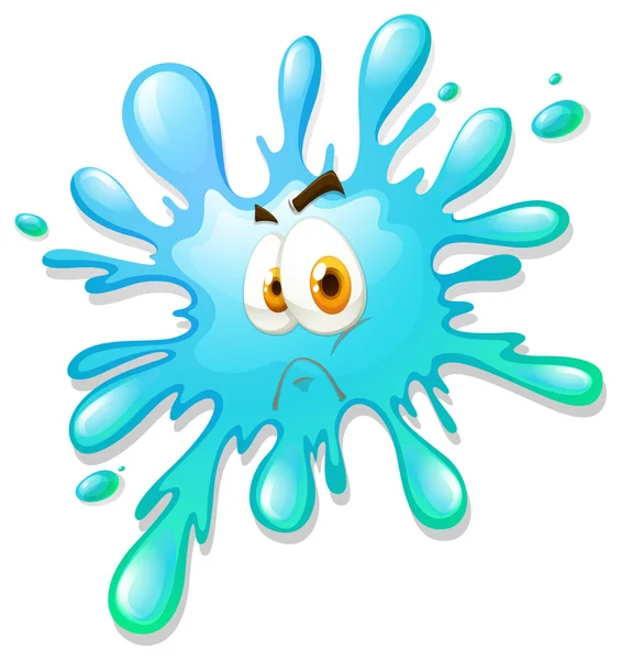 Sad face on blue splash — Stock Vector