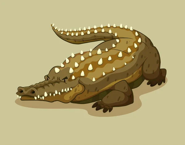 Krokodil mit Stacheln auf dem Rücken — Stockvektor