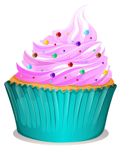 Cupcake with spinkles decoration — Stockvector