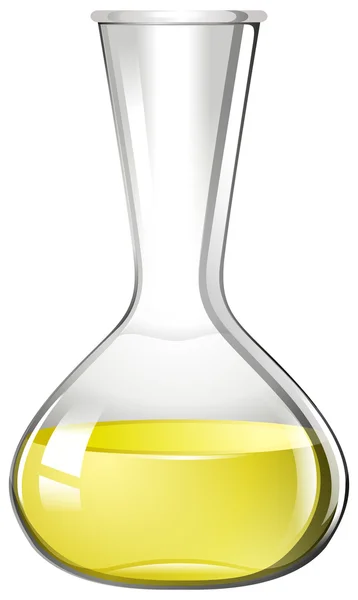 Gele vloeistof in het bekerglas van glas — Stockvector