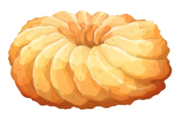 Rosquilla redonda sobre blanco — Vector de stock