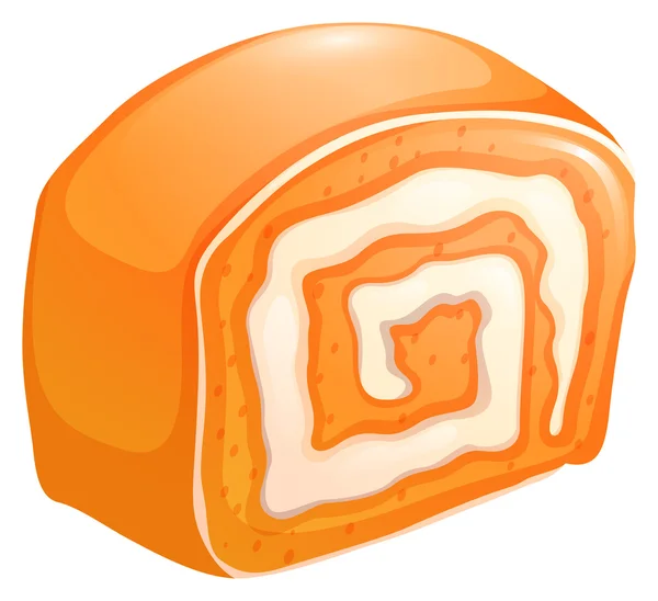 Orange cake roll with cream — Stok Vektör