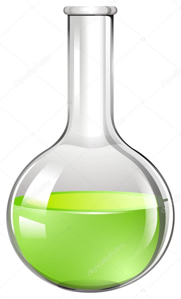 Green liquid in glass tube