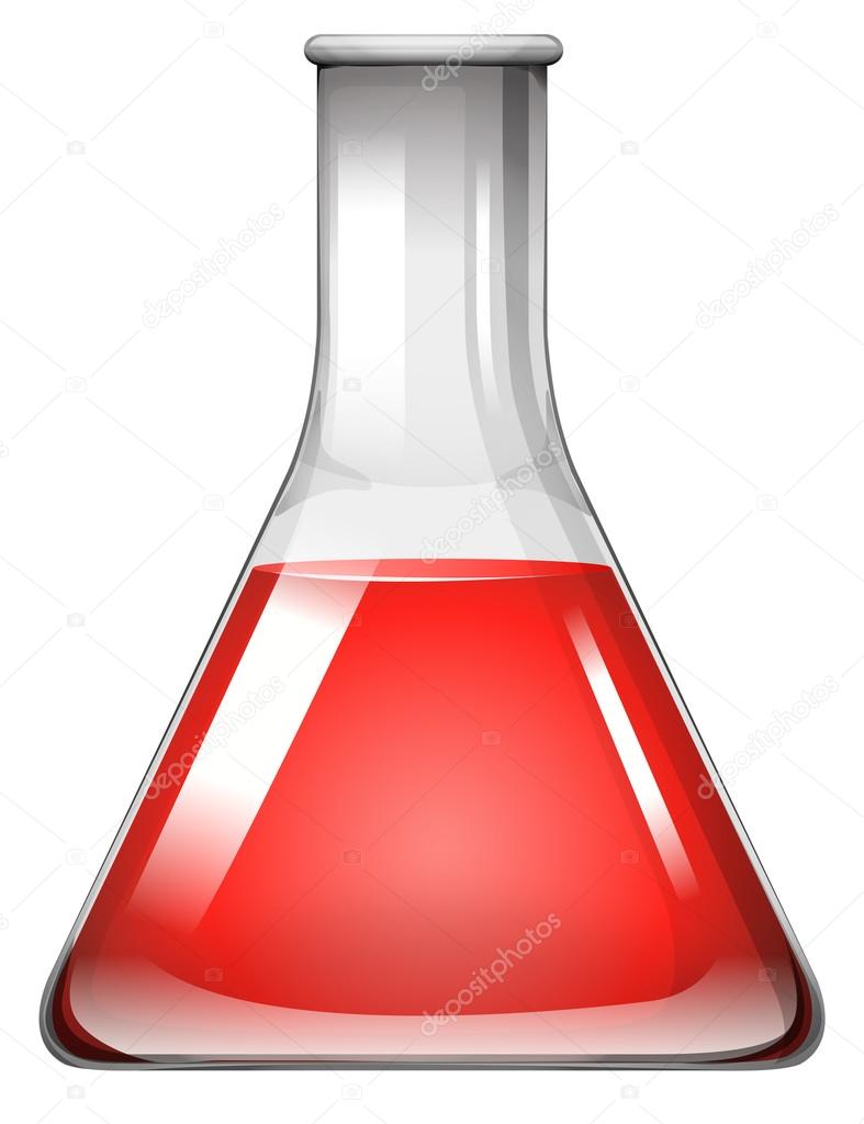 Red substance in glass beaker