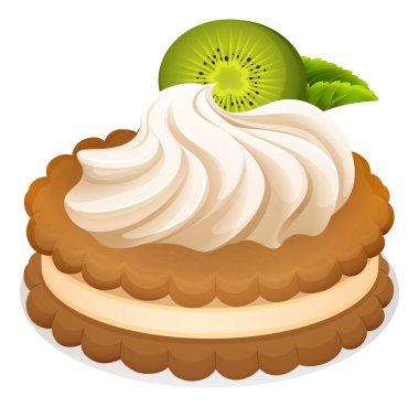 Sandviç kurabiye krem ve kivi ile