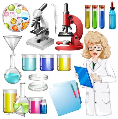 Scientist with science equipment