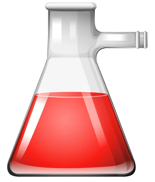 Glass beaker with red liquid — Stock Vector