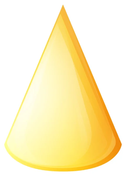 Yellow cone on white — Stock Vector