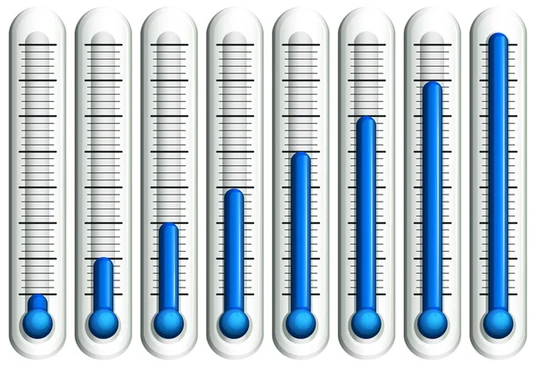 Termómetro com líquido azul — Vetor de Stock