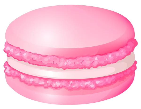 Pink macaron with cream — Stock Vector