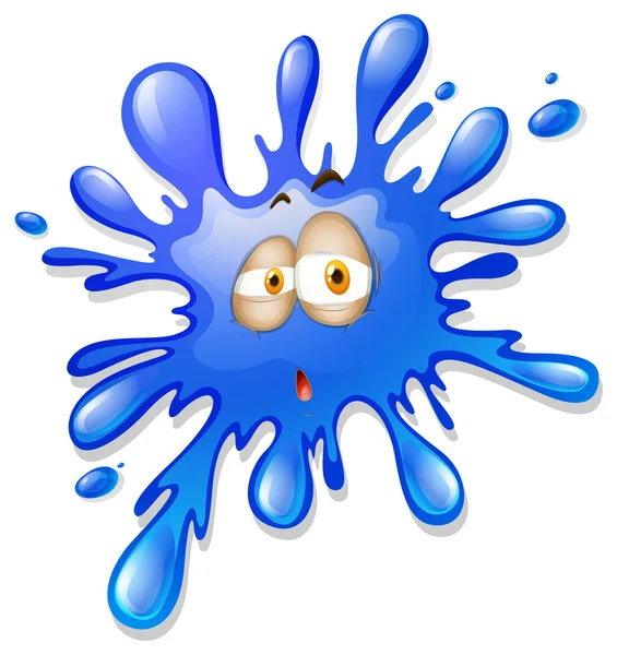 Sleepy face on blue splash — Stock Vector