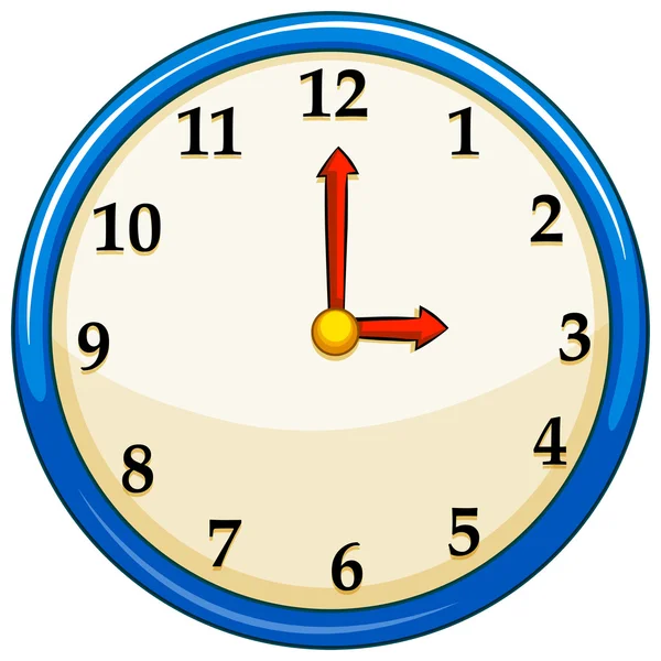 Rounc clock with red needles — Stock Vector