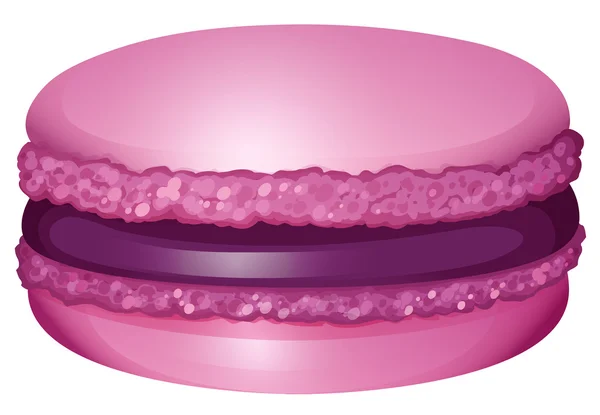 Paarse macaron met room — Stockvector