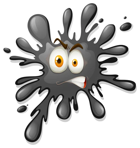 Angry face on black splash — Stock Vector