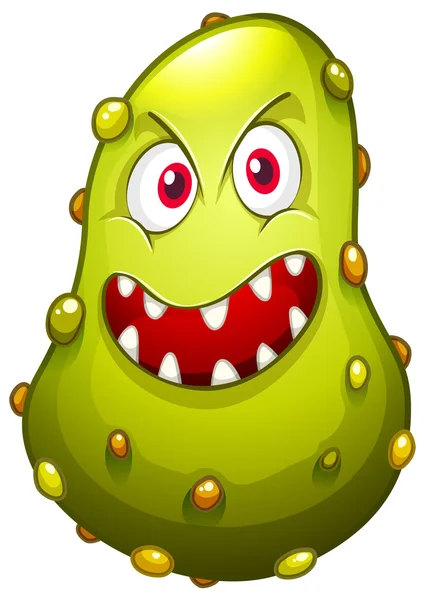 Bacterias con cara de monstruo — Vector de stock