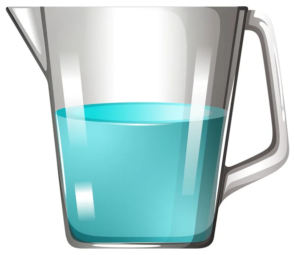 Vaso de precipitados con líquido azul — Vector de stock