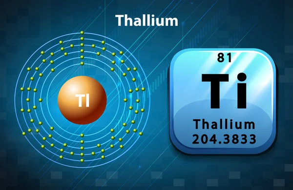 Diagram van het symbool en elektron Thallium — Stockvector