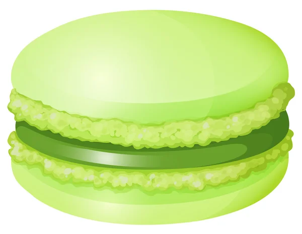 Groene macaron met room — Stockvector