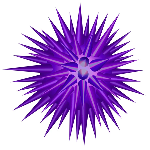 Purple spike ball on white — Stock Vector