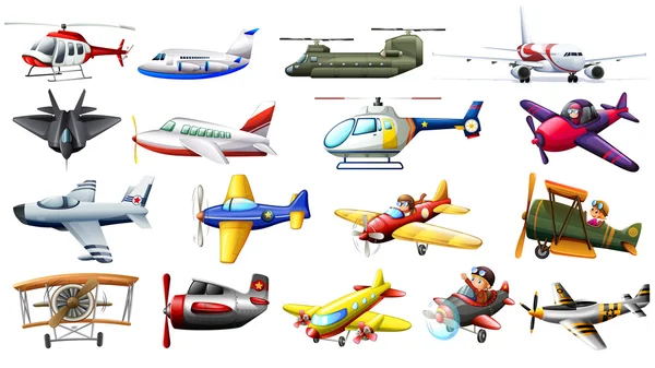 Different kind of aircrafts — Stock Vector