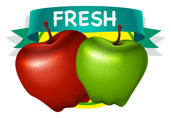 Manzana verde y roja fresca — Archivo Imágenes Vectoriales