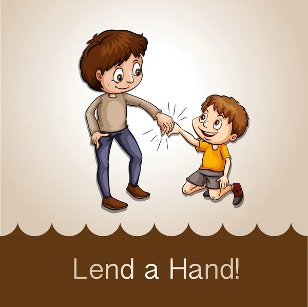 Mężczyzna, trzymając dłoń chłopca — Wektor stockowy