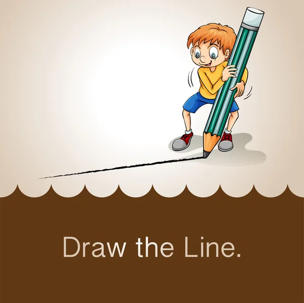 Old saying draw the line — Stock Vector