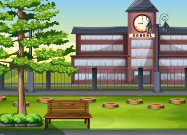 Okul binası ve Bahçesi