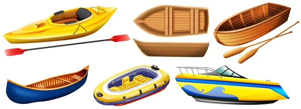 Verschiedene Arten von Booten — Stockvektor
