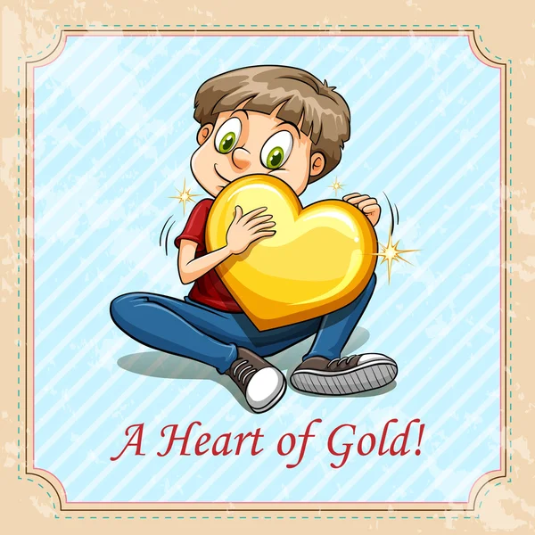 Χρυσή καρδιά ιδίωμα — Διανυσματικό Αρχείο