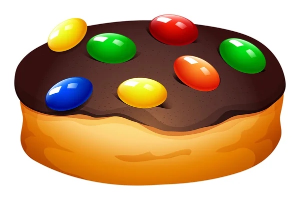 Donut con glaseado de chocolate — Vector de stock