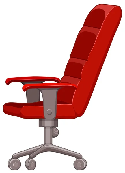 Червоний комп'ютерний стілець з колесами — стоковий вектор