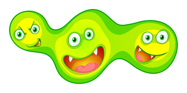 细菌与怪物的脸 — 图库矢量图片