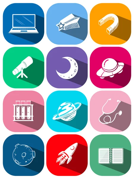 Different icons of science and technology — Stock Vector