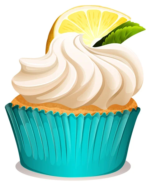 Cupcake με κρέμα και λεμόνι — Διανυσματικό Αρχείο