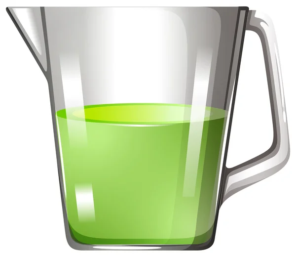 유리 비이 커에 녹색 액체 — 스톡 벡터