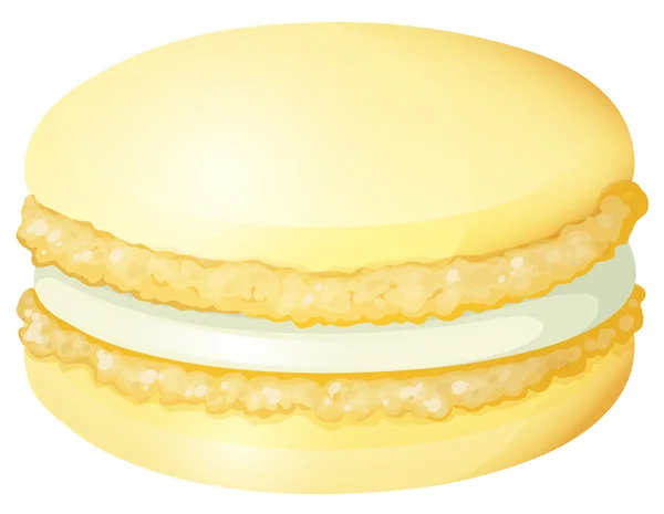 Macaron giallo con crema — Vettoriale Stock