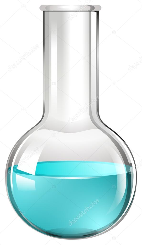 Blue liquid in glass beaker