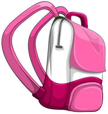 Beyaz üzerine pembe sırt çantası