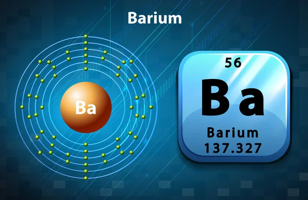 Symbol and electron diagram for Barium — Stock Vector