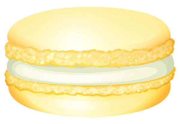 Yellow macaron with cream — Stock Vector