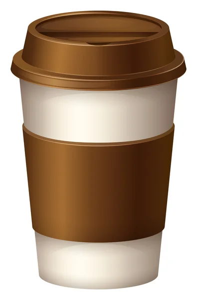 Kaffeetasse mit braunem Deckel — Stockvektor