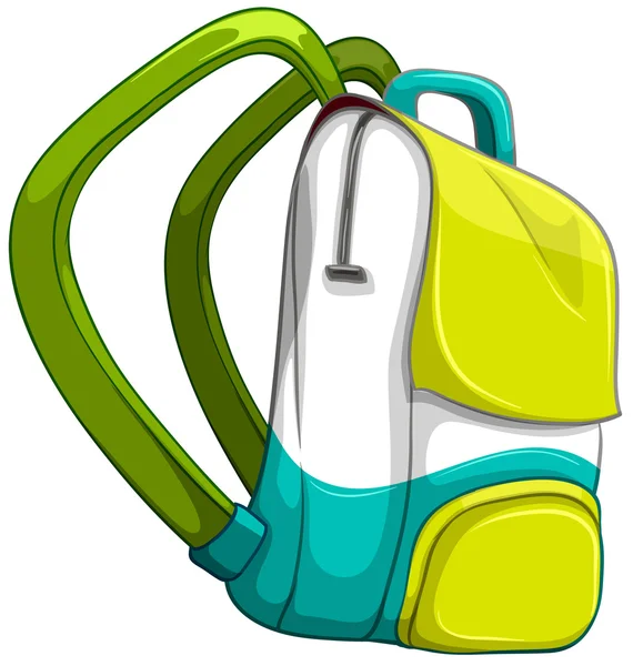 Шкільна сумка жовтого і зеленого кольору — стоковий вектор